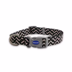Ancol Zigzag Patterned Round Dog Collar Secure Fit Soft Comfortable Stylish Pet Puppy Leash Large