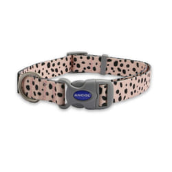 Ancol Dalmatian Patterned Round Dog Collar Secure Fit Soft Comfortable Stylish Pet Puppy Leash Large