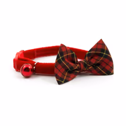 Safety Buckle Cat Collar Vintage Bow Tartan