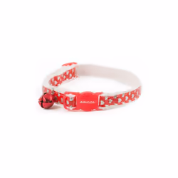 Safety Buckle Cat Collar Reflective Gloss Heart Red