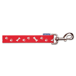 Indulgence Nylon Lead Paw N Bone Red 19mm X1m