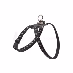 Nylon Harness Figure 8 Moon & Stars Black
