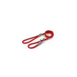 Viva Reflective Rope And Real Leather Slip Lead. 120X 1Cm. Red