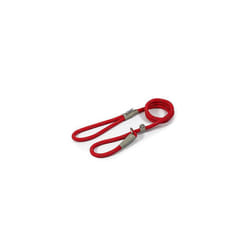 Viva Reflective Rope And Real Leather Slip Lead. 120X 1Cm. Red