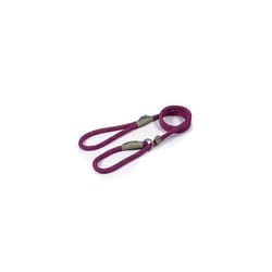 Ancol Viva Reflective Rope and Real Leather Slip Lead. 120x 1cm. PURPLE