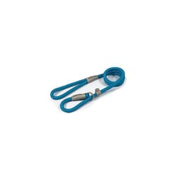 Viva Reflective Rope and Real Leather Slip Lead 150 x 1.2cm BLUE