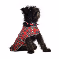 Muddy Paws Highland Tartan Coat Red Lge