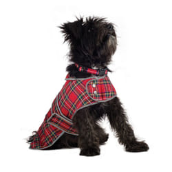Muddy Paws Highland Tartan Coat Red Lge