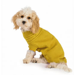 Ancol Pet Products Muddy Paws Cable Knit Dog Sweater - Large, Mustard