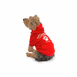 Muddy Paws Red Uni Dog Hoodie Small