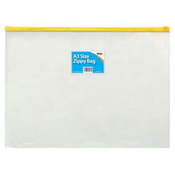 Tiger Zippy Bag Polypropylene A3 180 Micron Clear with Assorted Colour