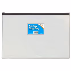 Tiger Zippy Bag Polypropylene A4+ 180 Micron Clear with Assorted Colou