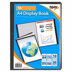 Tiger A4 Presentation Display Book 10 Pocket Black - 300931