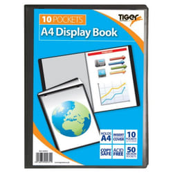 Tiger A4 Presentation Display Book 10 Pocket Black - 300931