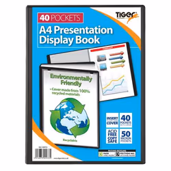 Tiger A4 Presentation Display Book 40 Pocket Black - 300933