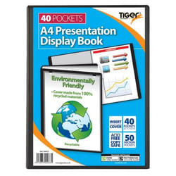 Tiger A4 Presentation Display Book 40 Pocket Black - 300933