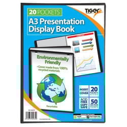 Tiger A3 Presentation Display Book 20 Pocket Black - 300934