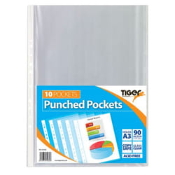 Tiger Multi Punched Pocket Polypropylene A3 45 Micron Top Opening Port