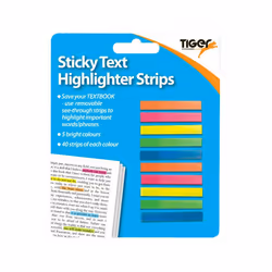 Text Highlighter Strips Flag Neon Page Marker by Tiger 200 Pack