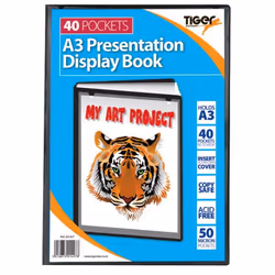 Tiger A3 Presentation Display Book 40 Pocket Black - 301427