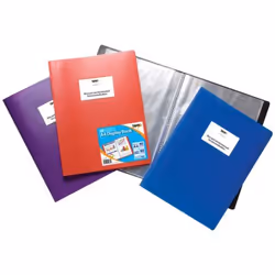 Tiger A4 Flexi Display Book 60 Pocket Assorted Colours (Single Book) -