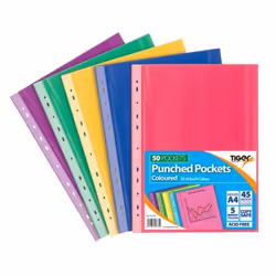 Tiger Multi Punched Pocket Polypropylene A4 45 Micron Top Opening Colo