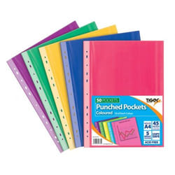 Tiger Multi Punched Pocket Polypropylene A4 45 Micron Top Opening Colo