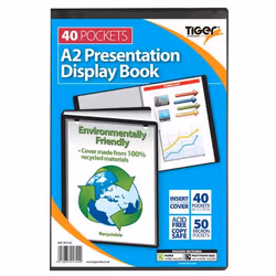 Tiger A2 Presentation Display Book 40 Pocket Black - 301742