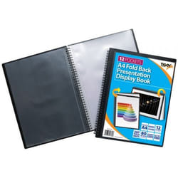 Tiger A4 Fold Back Display Book 12 Pocket Black - 301782