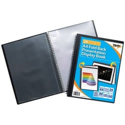 Tiger A4 Fold Back Display Book 24 Pocket Black - 301783