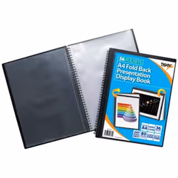 Tiger A4 Fold Back Display Book 36 Pocket Black - 301784