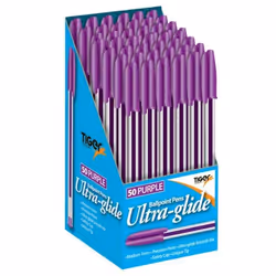 Tiger Ballpoint Pen Purple (Pack 50) - 301949