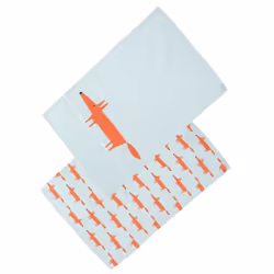 Scion Living Mr Fox Set Of 2 Tea Towels Blue