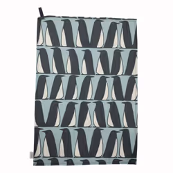 Scion Pedro Penguin Set of 2 Tea Towels, Ice Grey