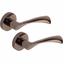 Excel DH3540 Flex Passage Door Handles on Round Rose, Black Nickel