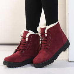 Winter Boots Ankle Botas Mujer Warm Plush Insole Shoes Woman - grey, 36