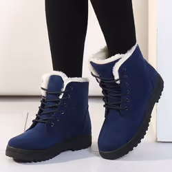 Winter Boots Ankle Botas Mujer Warm Plush Insole Shoes Woman - red, 42