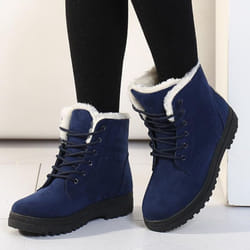 Winter Boots Ankle Botas Mujer Warm Plush Insole Shoes Woman - brown, 39