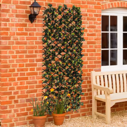 Expanding Trellis Artificial Green Leaf Willow Trellis Panel Screen