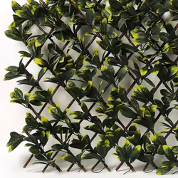Expanding Trellis Artificial Green Leaf Willow Trellis Panel Screen