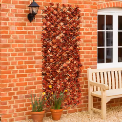 Expanding Decorative Trellis Artificial Red Leaf Willow Trellis Panel