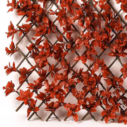 Expanding Decorative Trellis Artificial Red Leaf Willow Trellis Panel