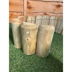 Wooden Lawn Log Roll Edging - 15cm x 1.8M, 5cm Thick Garden Border