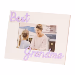 Celebrations White Photo Frame with Lilac 3D Letters 6' x 4' - Best Grandma