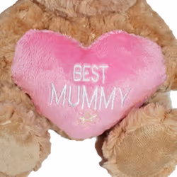 Teddy Bear with Pink Heart Mummy Cushion Mother's Day Gift