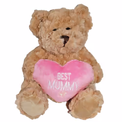 Teddy Bear with Pink Heart Mummy Cushion Mother's Day Gift