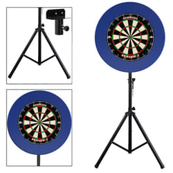 Darts Set with Stand - Mission Samurai 2 Dartboard + Blue Surround