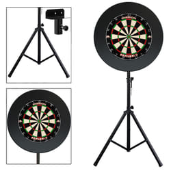 Darts Set with Stand - Mission Samurai 2 Dartboard + Black Surround