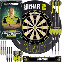 Michael Van Gerwen Dartboard With Surround and Darts Set