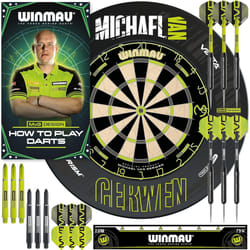 Michael Van Gerwen Dartboard With Surround and Darts Set